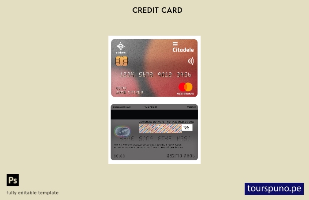 lista para imprimir plantilla de mastercard del banco Estonia Citadele Filiale A